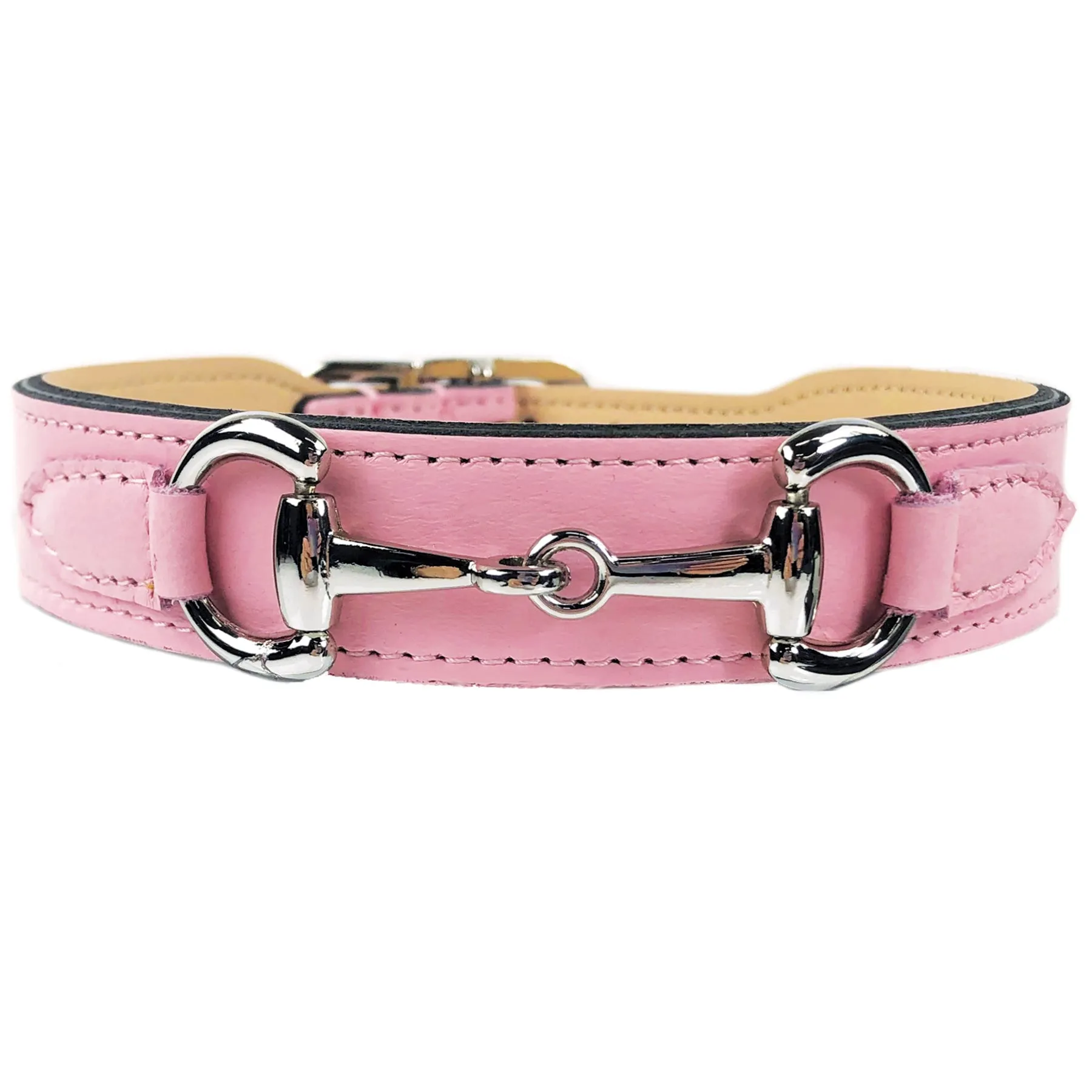 Belmont Dog Collar in Sweet Pink & Nickel