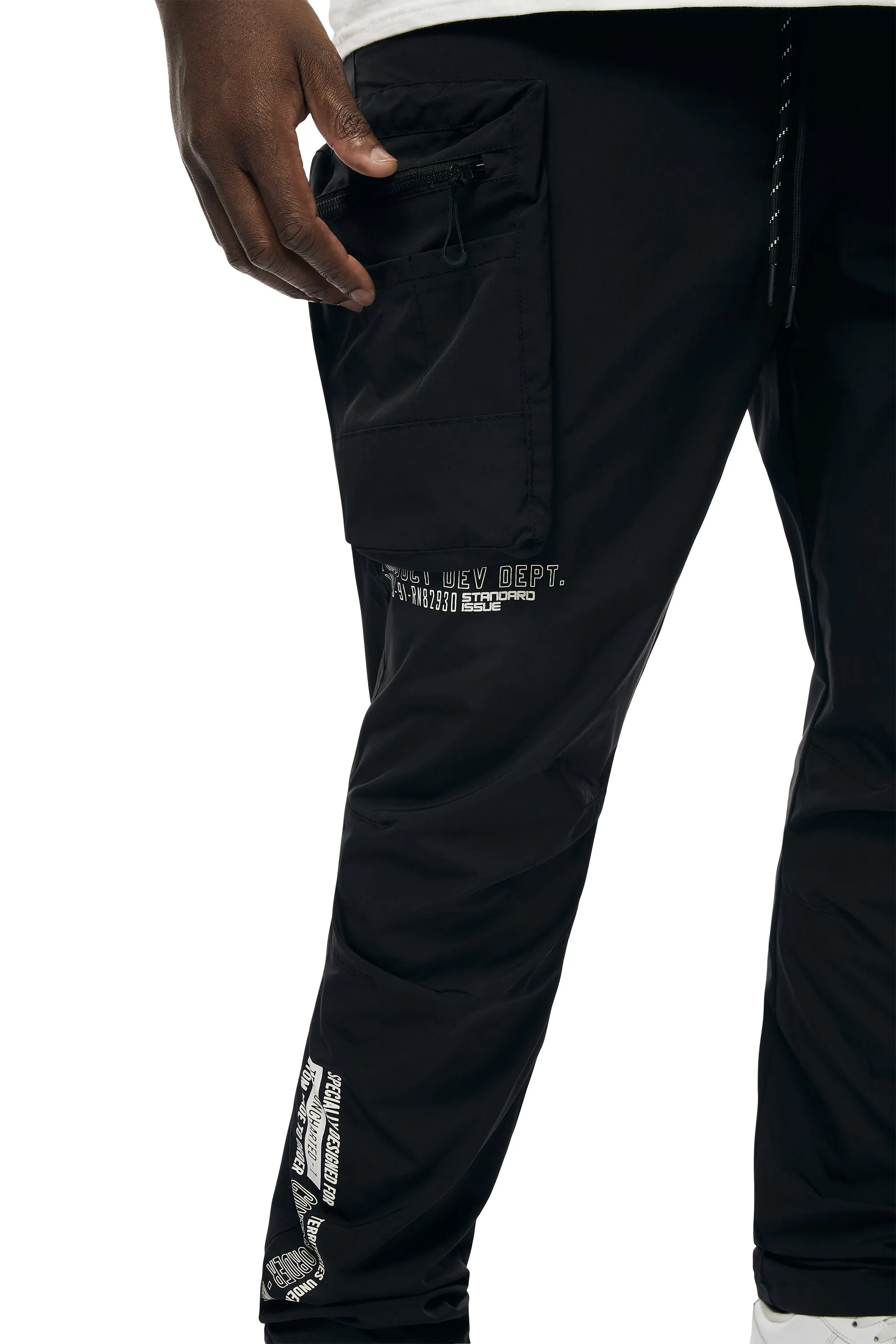 Big and Tall - Utility Windbreaker Pants - Black