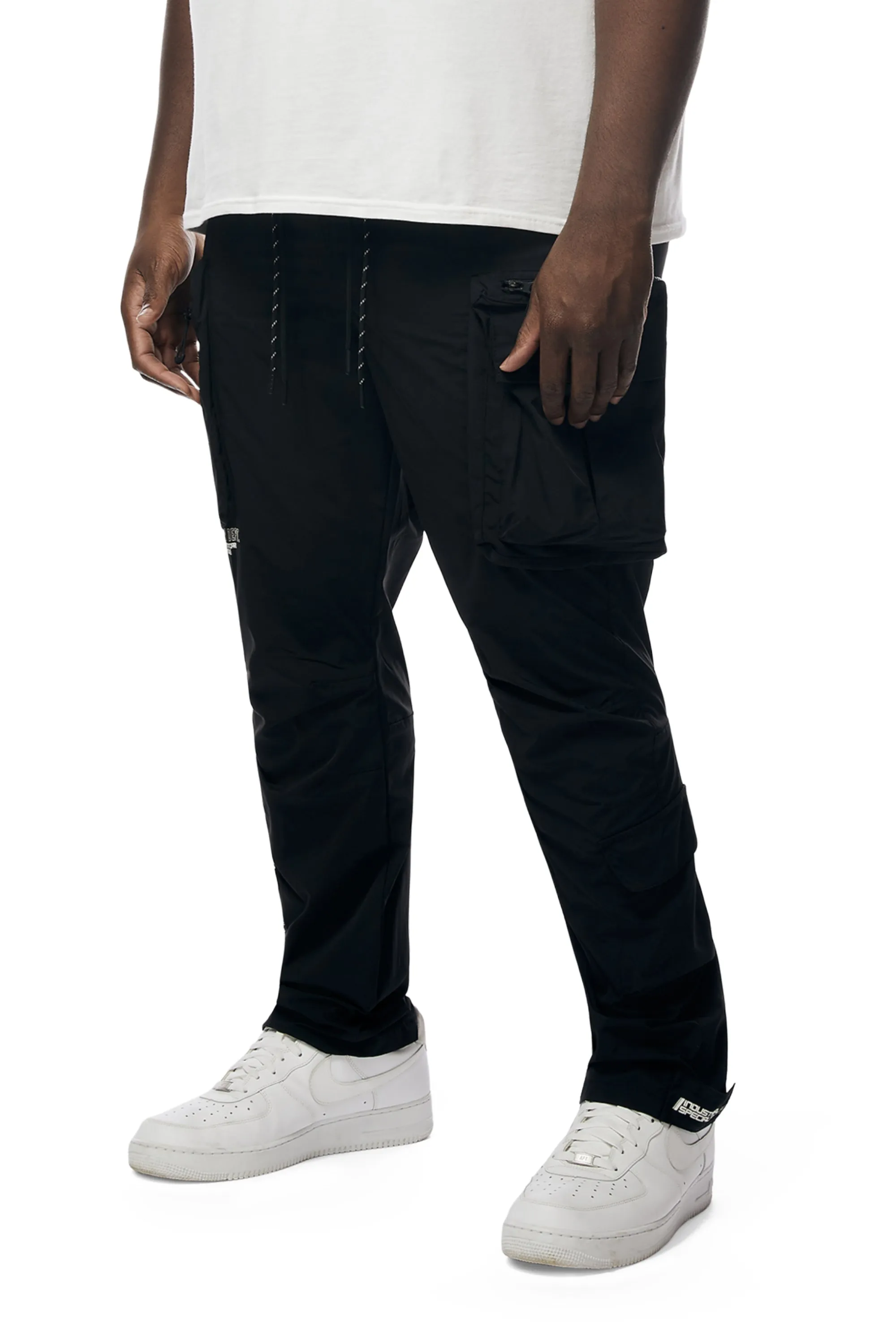 Big and Tall - Utility Windbreaker Pants - Black