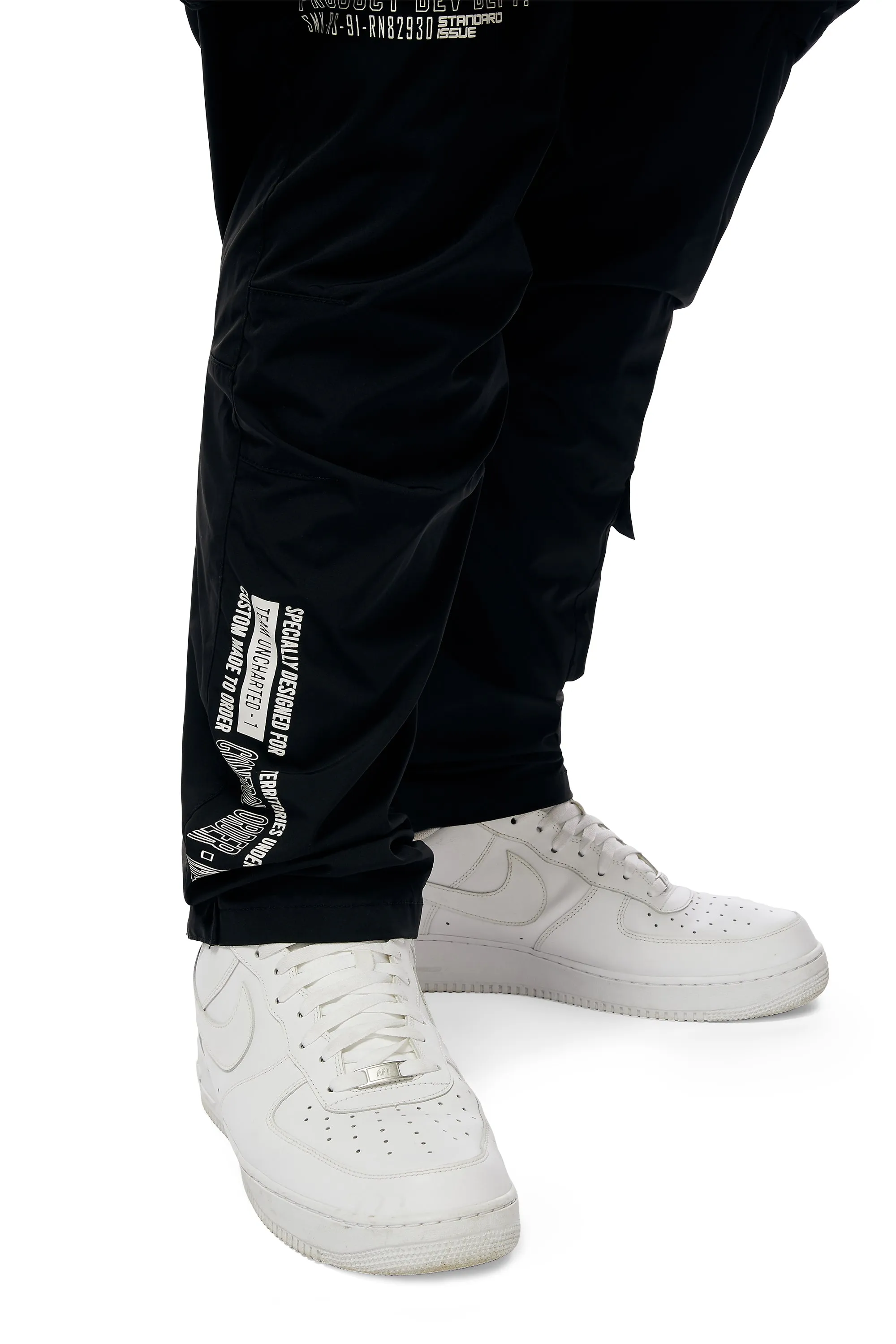 Big and Tall - Utility Windbreaker Pants - Black