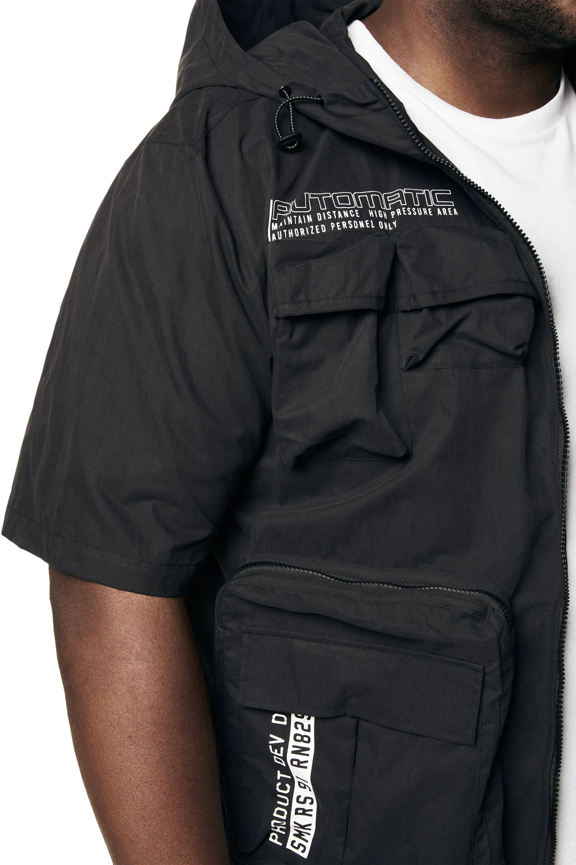 Big and Tall - Utility Windbreaker SS Jacket - Black