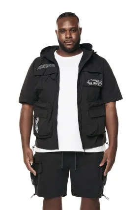 Big and Tall - Utility Windbreaker SS Jacket - Black