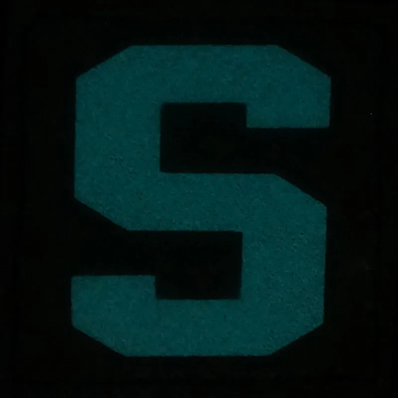 BIG LETTER S PATCH - BLUE GLOW IN THE DARK