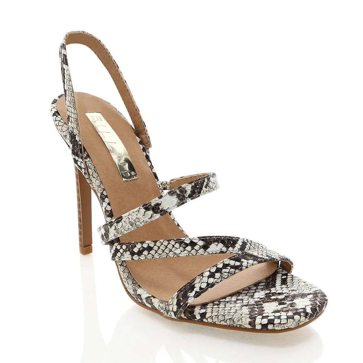 Billini Ballari Stiletto Heel in Cream Snake