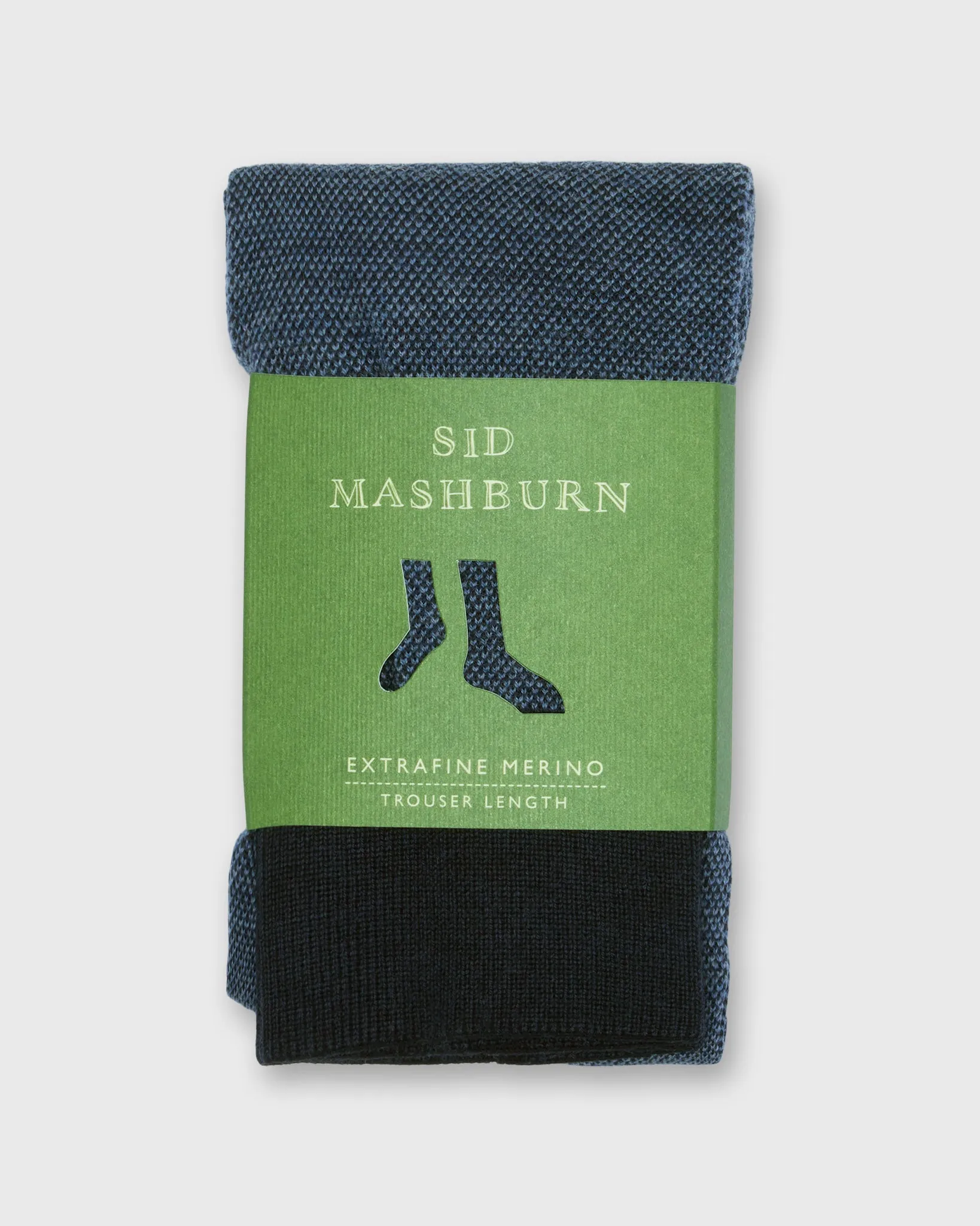 Birdseye Trouser Dress Socks in Blue Extra Fine Merino