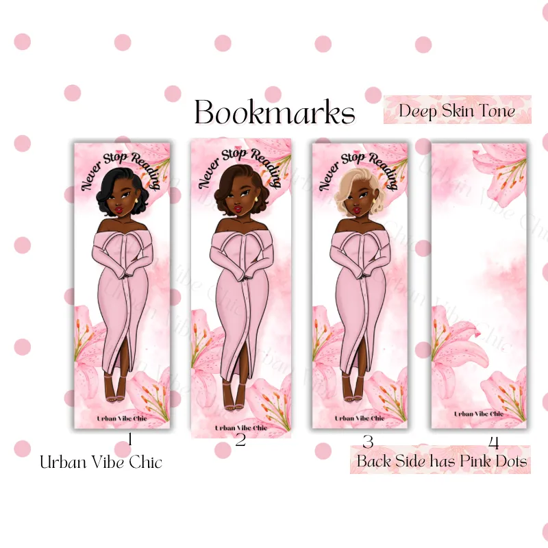 Black Girl Bookmarks - Pink Never Stop Reading