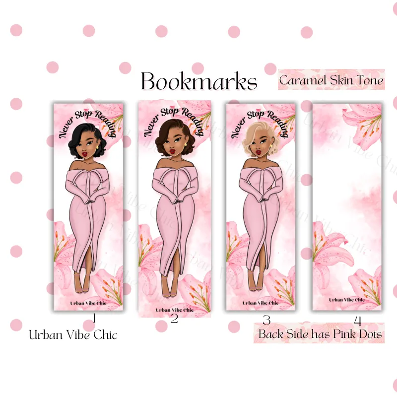 Black Girl Bookmarks - Pink Never Stop Reading