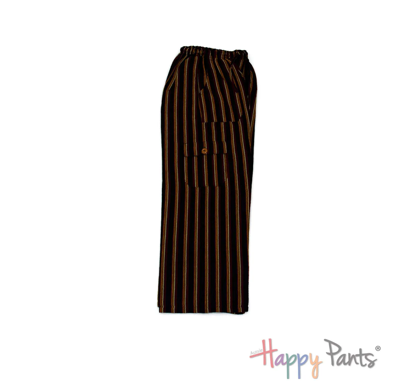 Black Maroon Stripy Happy-Pants - Youth Collection