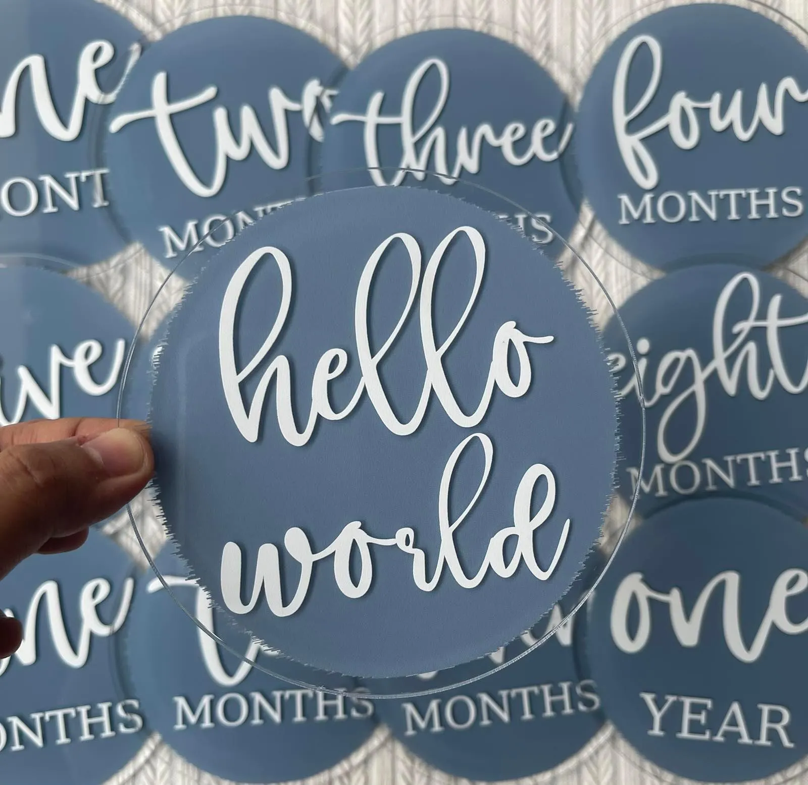 Blooming Wisdom Hello World Monthly Milestone Acrylic Discs