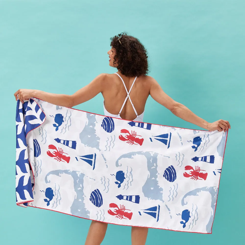 Blue Fin Reversible Eco Beach Towel