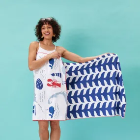 Blue Fin Reversible Eco Beach Towel