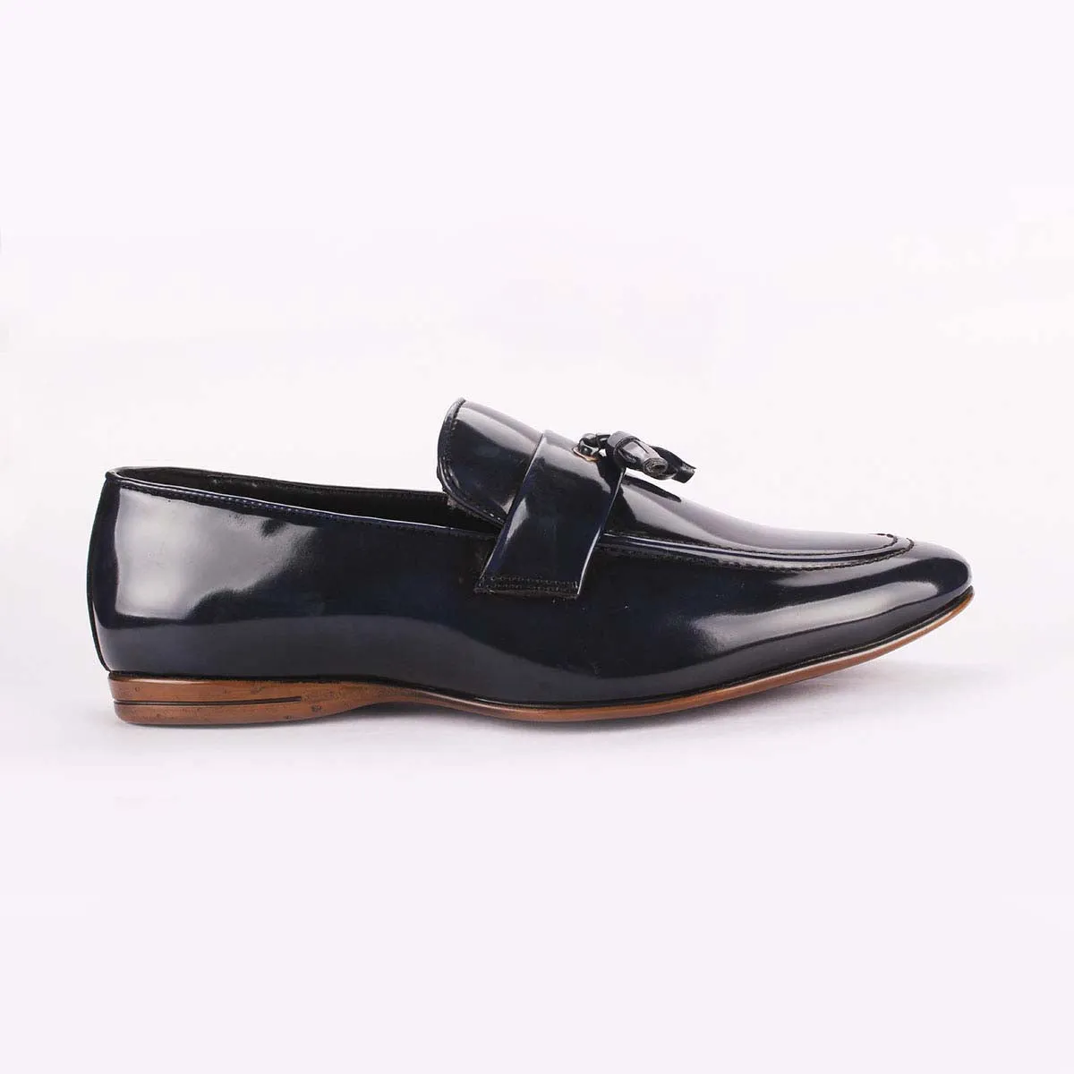 Blue Patent Tassel Loafers