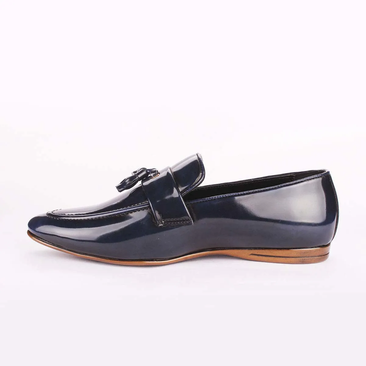 Blue Patent Tassel Loafers