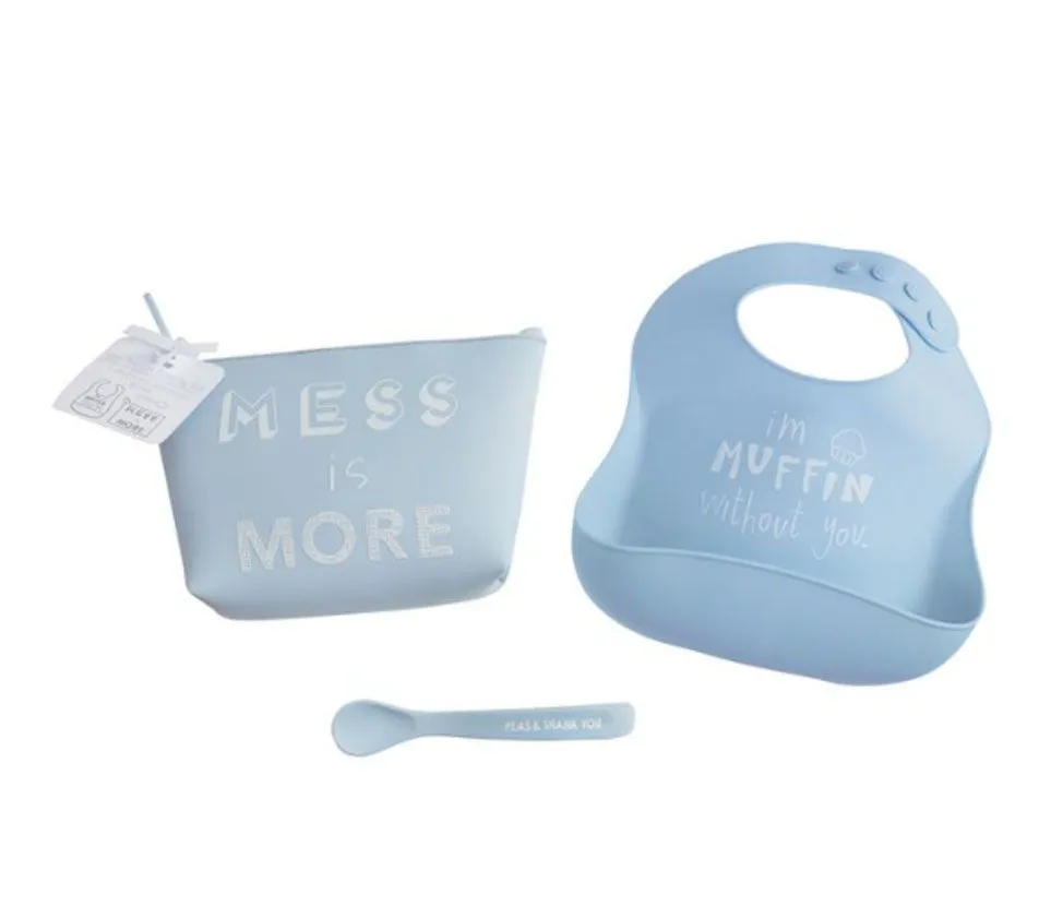 Blue Silicon Feeding Baby  Set