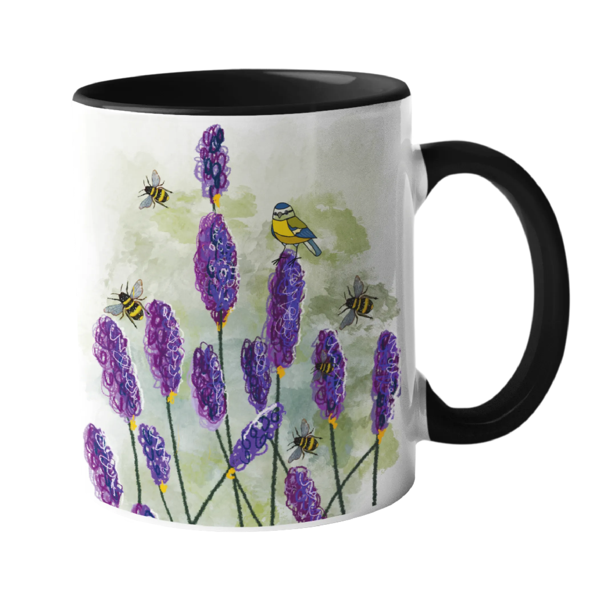 Blue Tit and Bees Mug