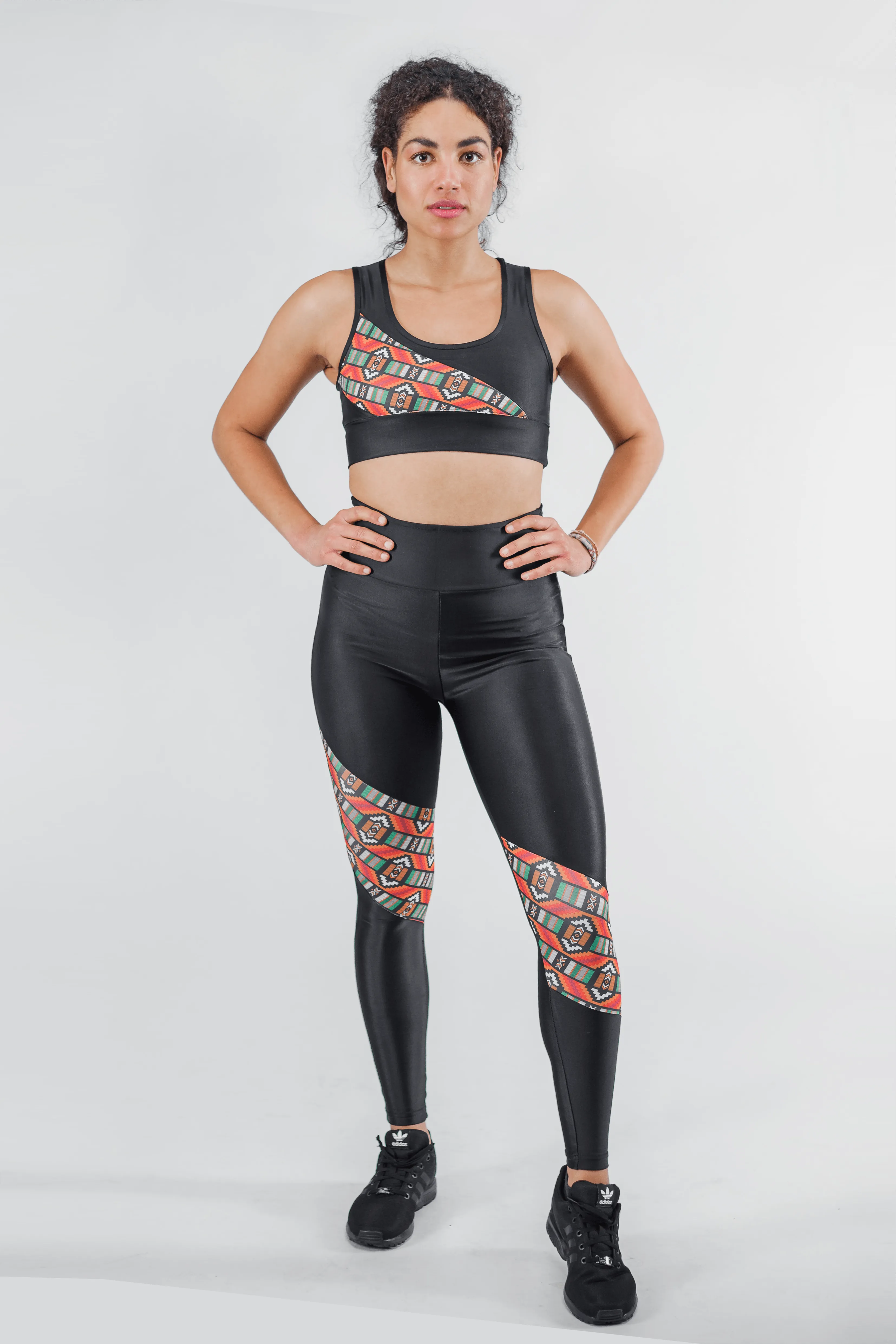 Bogolan Non-See-Through Sports Leggings and Bra