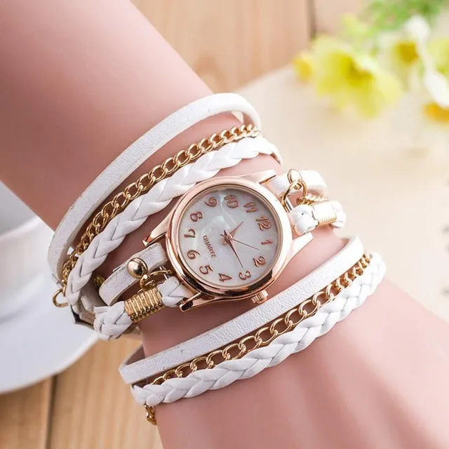 Boho Ladies Dress watch Fashon Wristwatch Quartz-watch Female Clocks Relogio Feminino 2018 Women Crystal Bracelet Watches