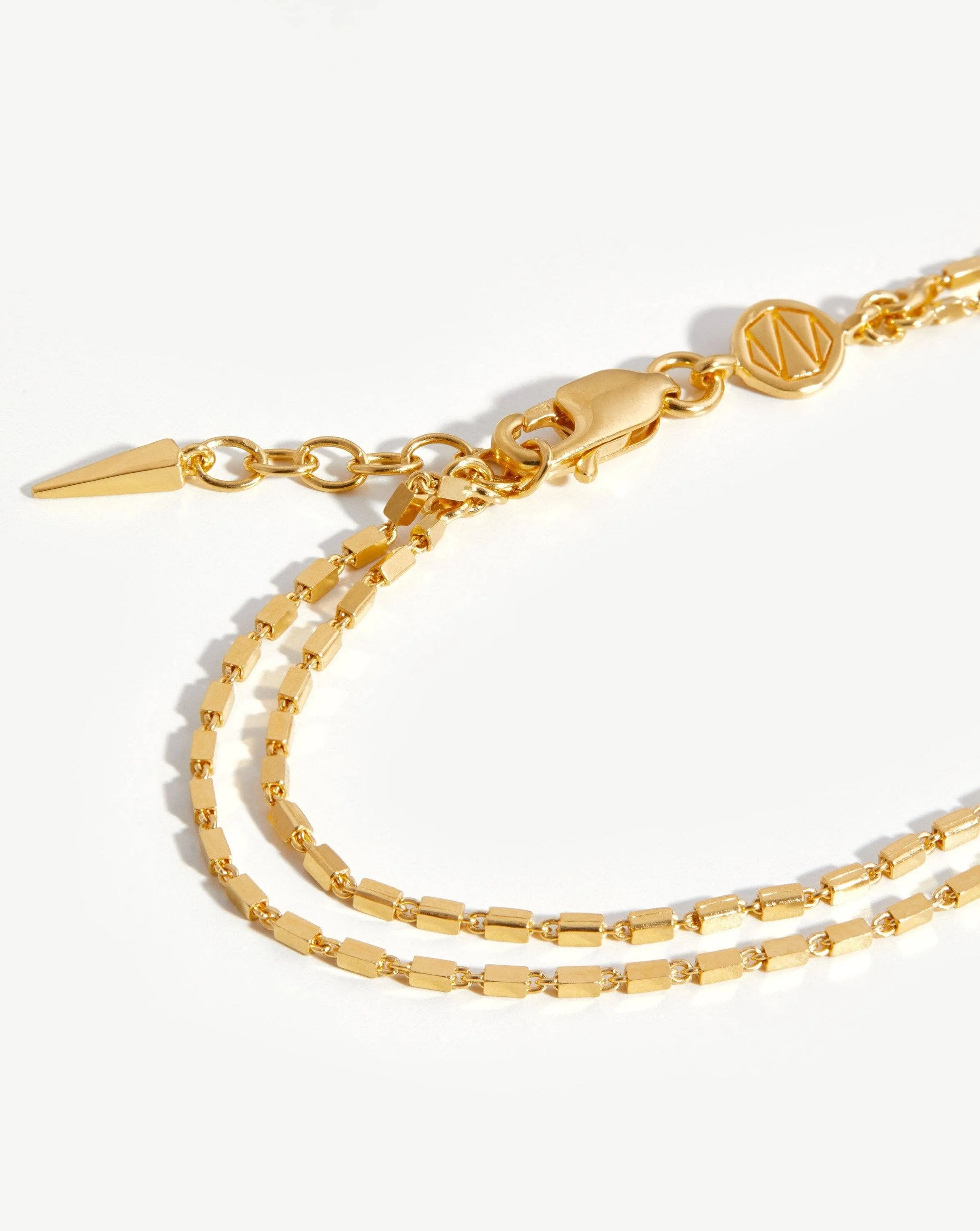 Box Link Double Chain Bracelet | 18ct Gold Plated Vermeil