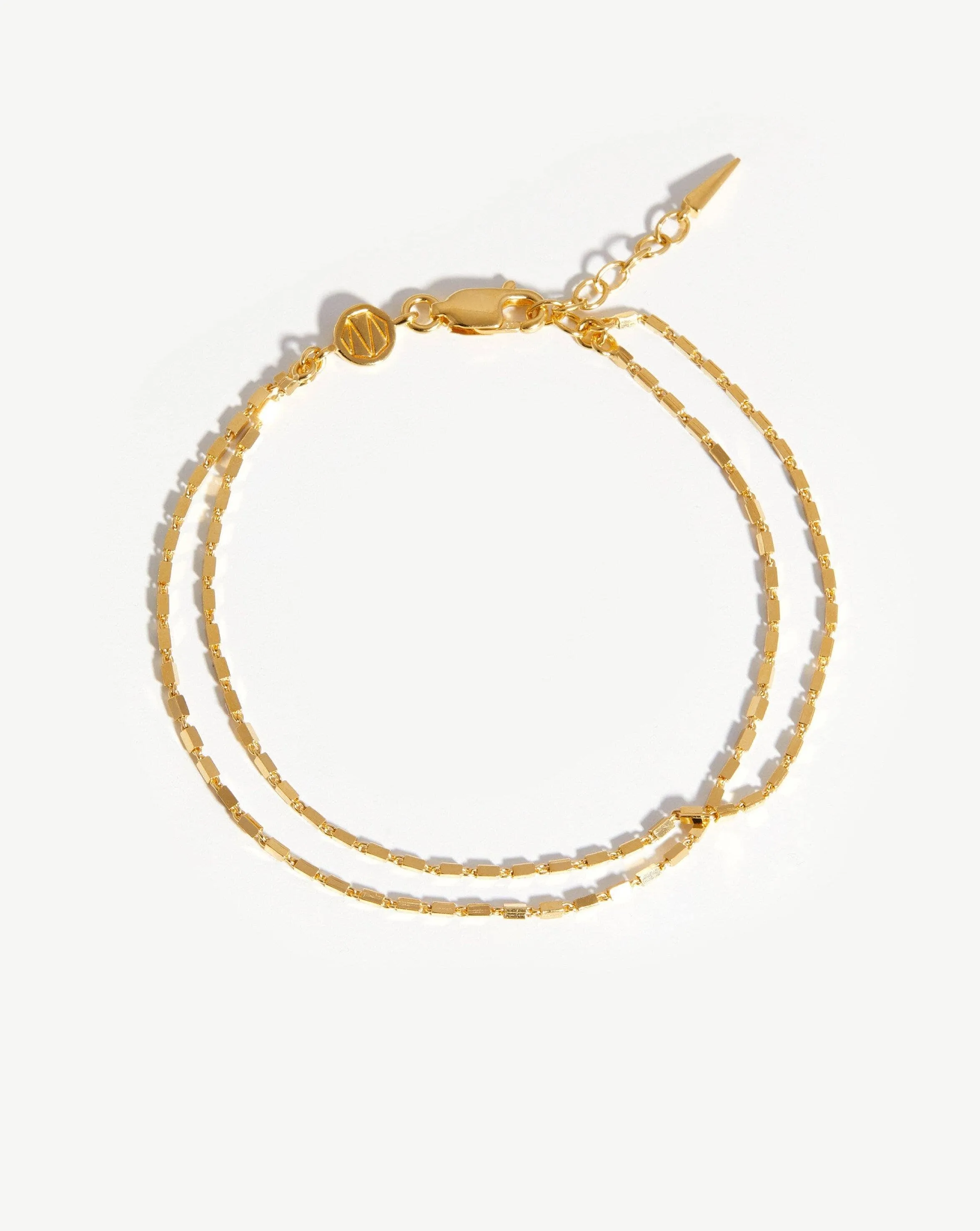 Box Link Double Chain Bracelet | 18ct Gold Plated Vermeil