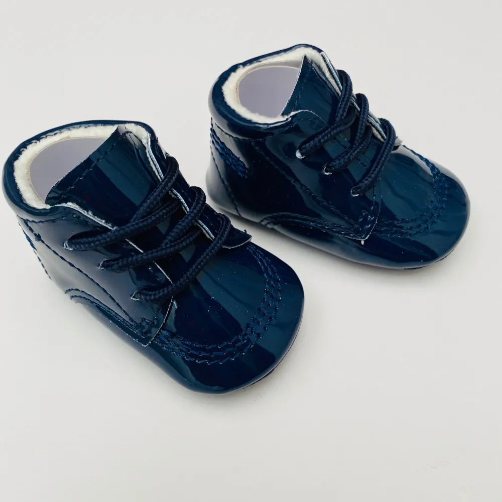 Boys Navy Blue Shoes with Fleece Lining