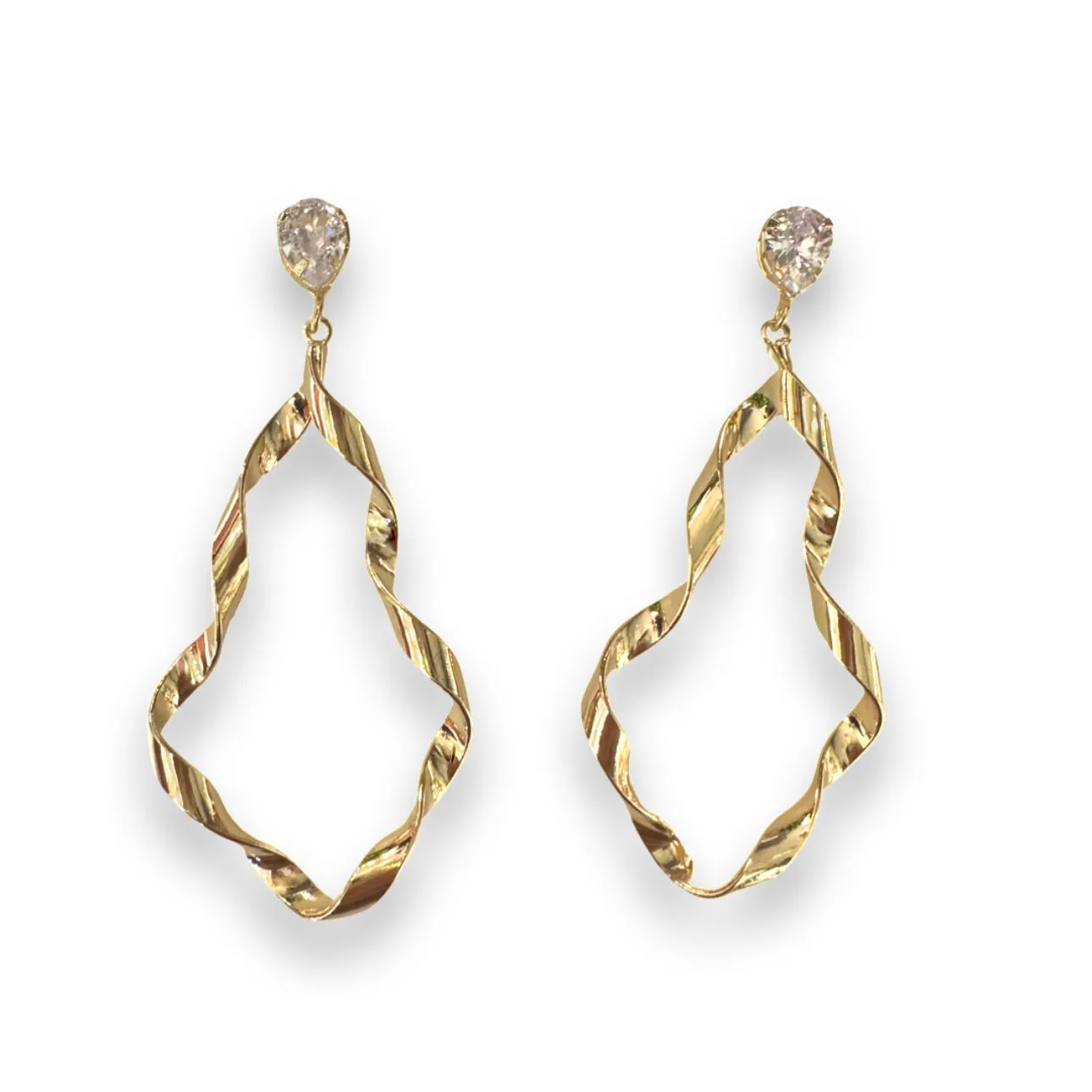 Brianna Gold Filled Twist Teardrop Earrings