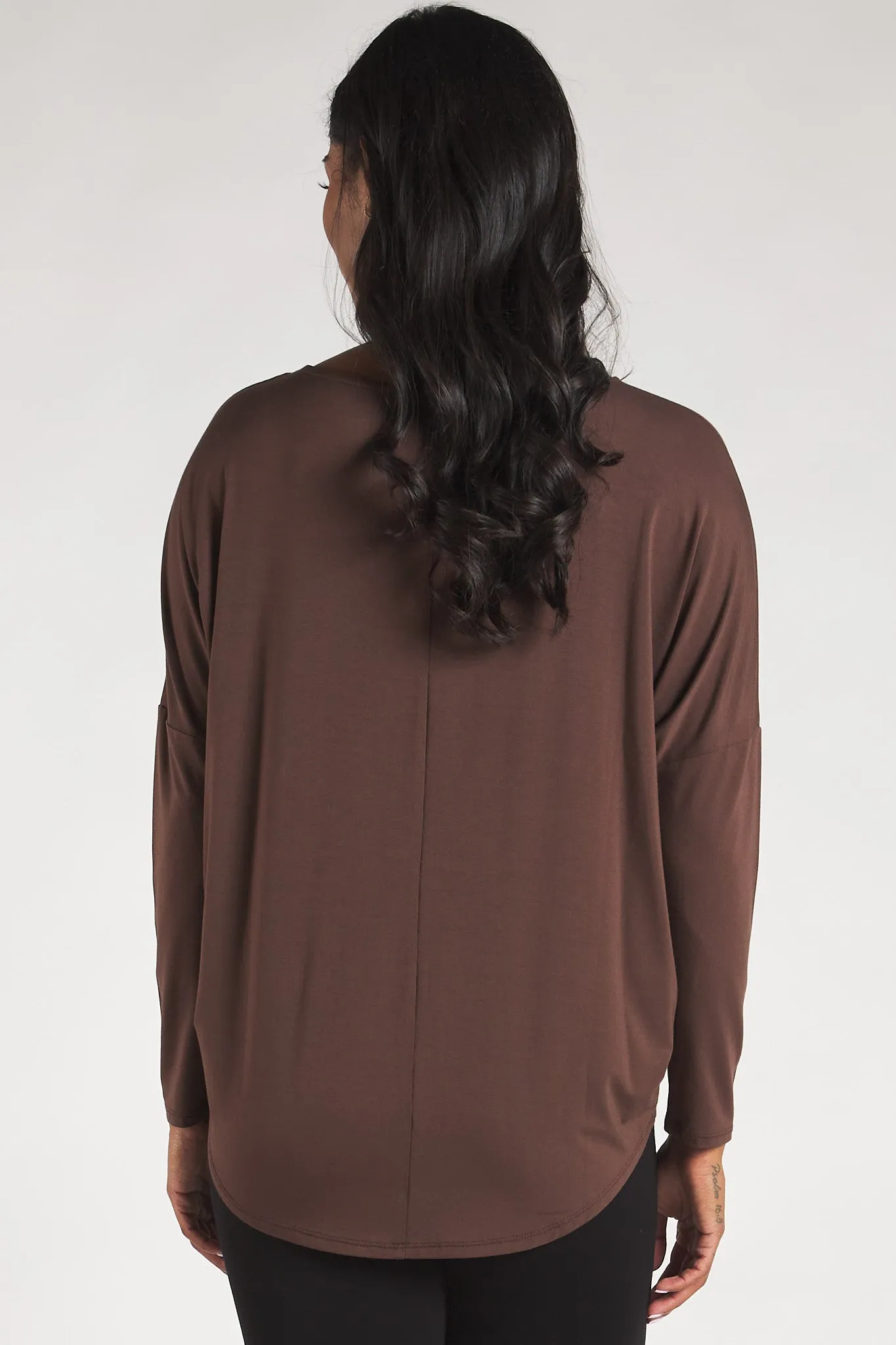 Bridget Dolman Bamboo Top - Coffee Bean