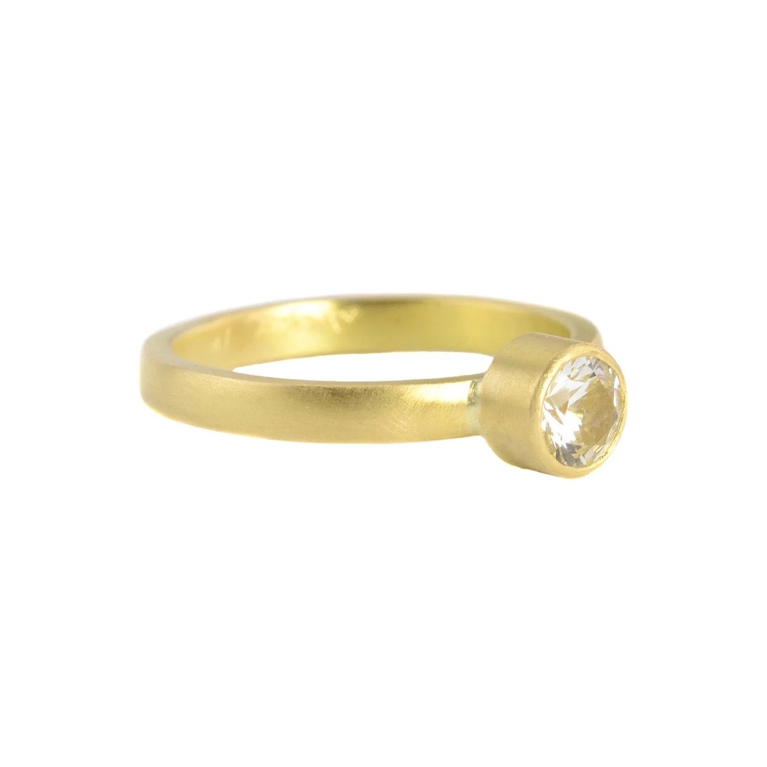 Brilliant White Sapphire Nora Setting Ring by Sarah Mcguire