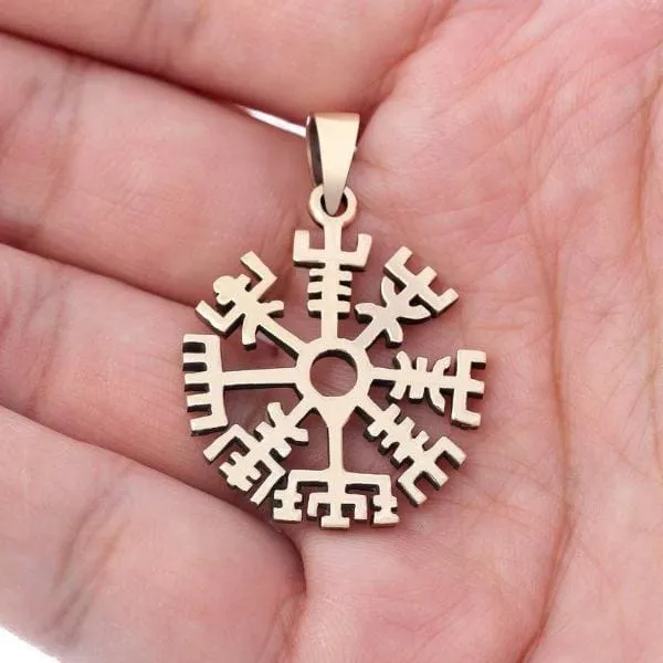 Bronze Viking Open Vegvisir Pendant