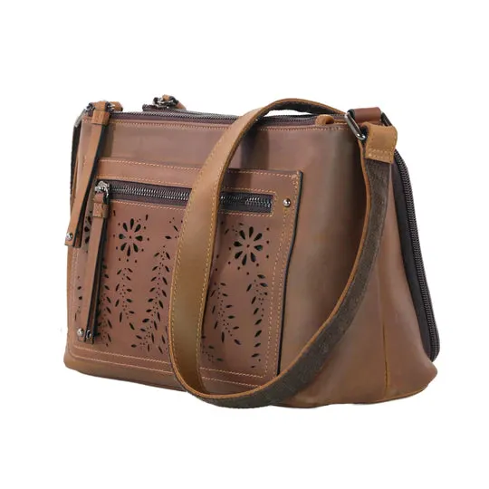 Brynlee Distressed Leather Lockable Crossbody Concealed Carry Purse