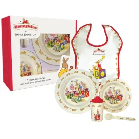 Bunnykins by Royal Doulton 5 Piece Dinner Set ABC