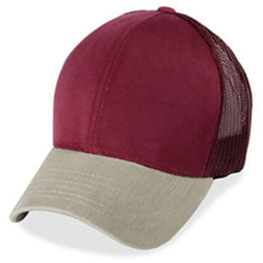 Burgundy Mesh with Cream Visor - Structured Baseball Cap