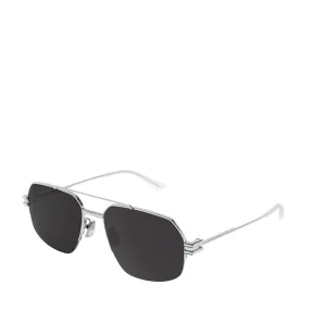 BV 1127S Bond semi rim Sunglasses, Silver/Grey