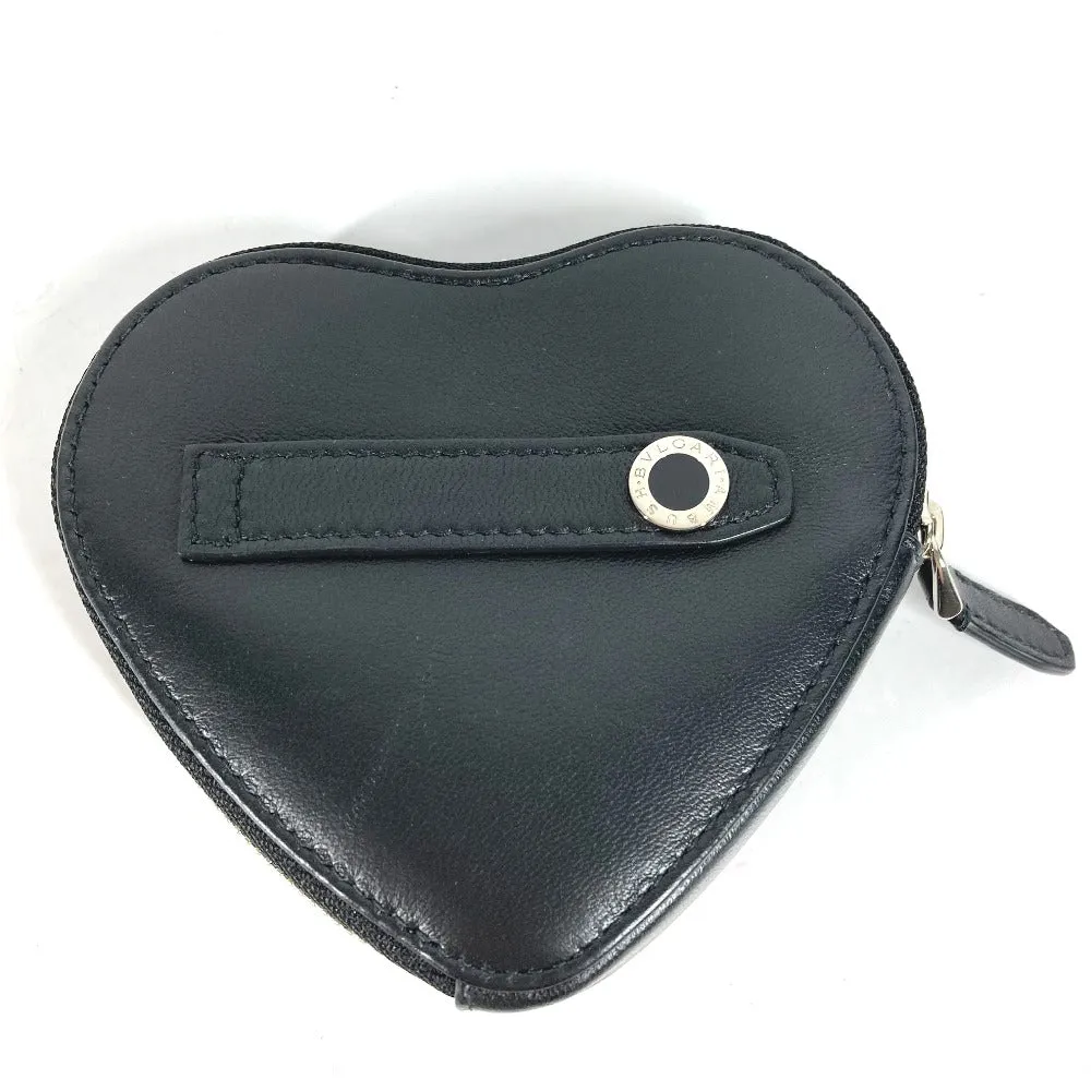 BVLGARI Coin case leather black AMBUSH Serpenti Heart Women Used Authentic