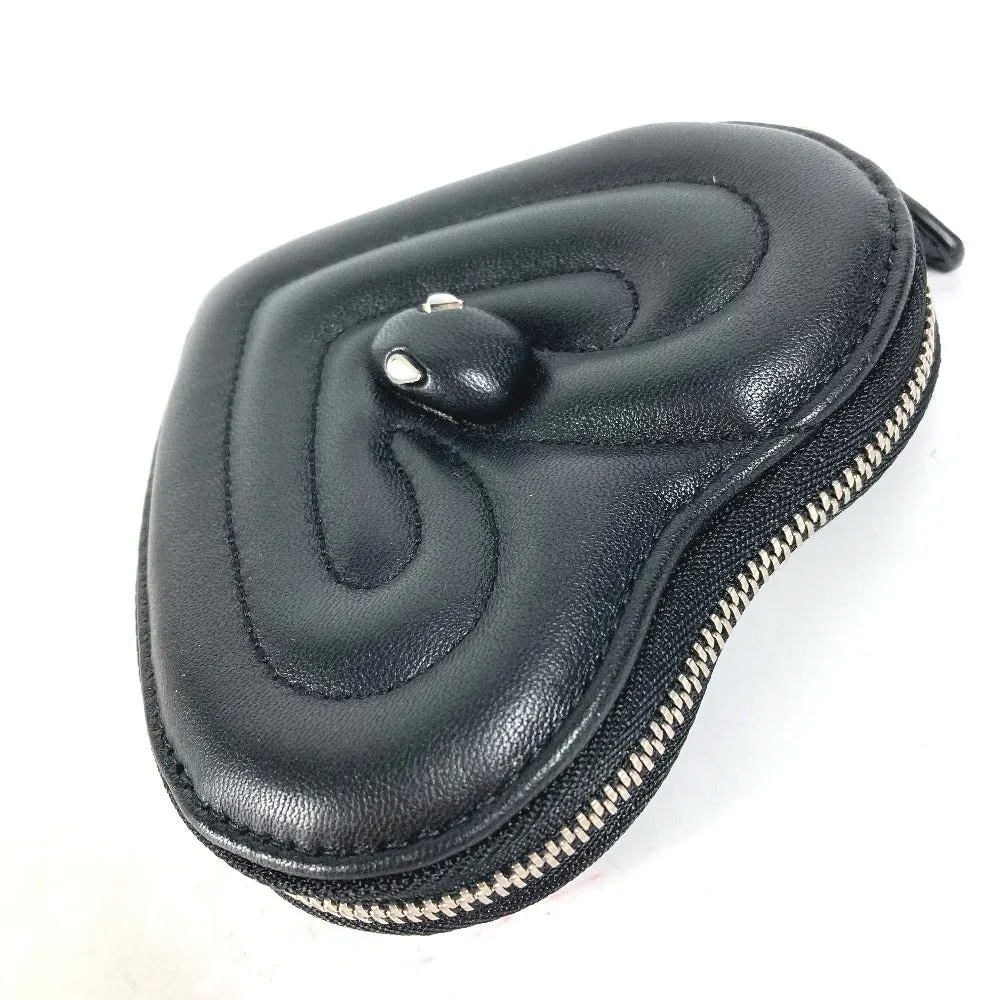 BVLGARI Coin case leather black AMBUSH Serpenti Heart Women Used Authentic