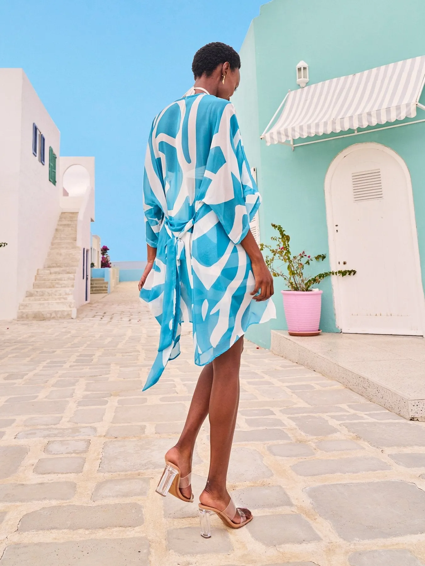 Cabana Kimono - Swirl Blu