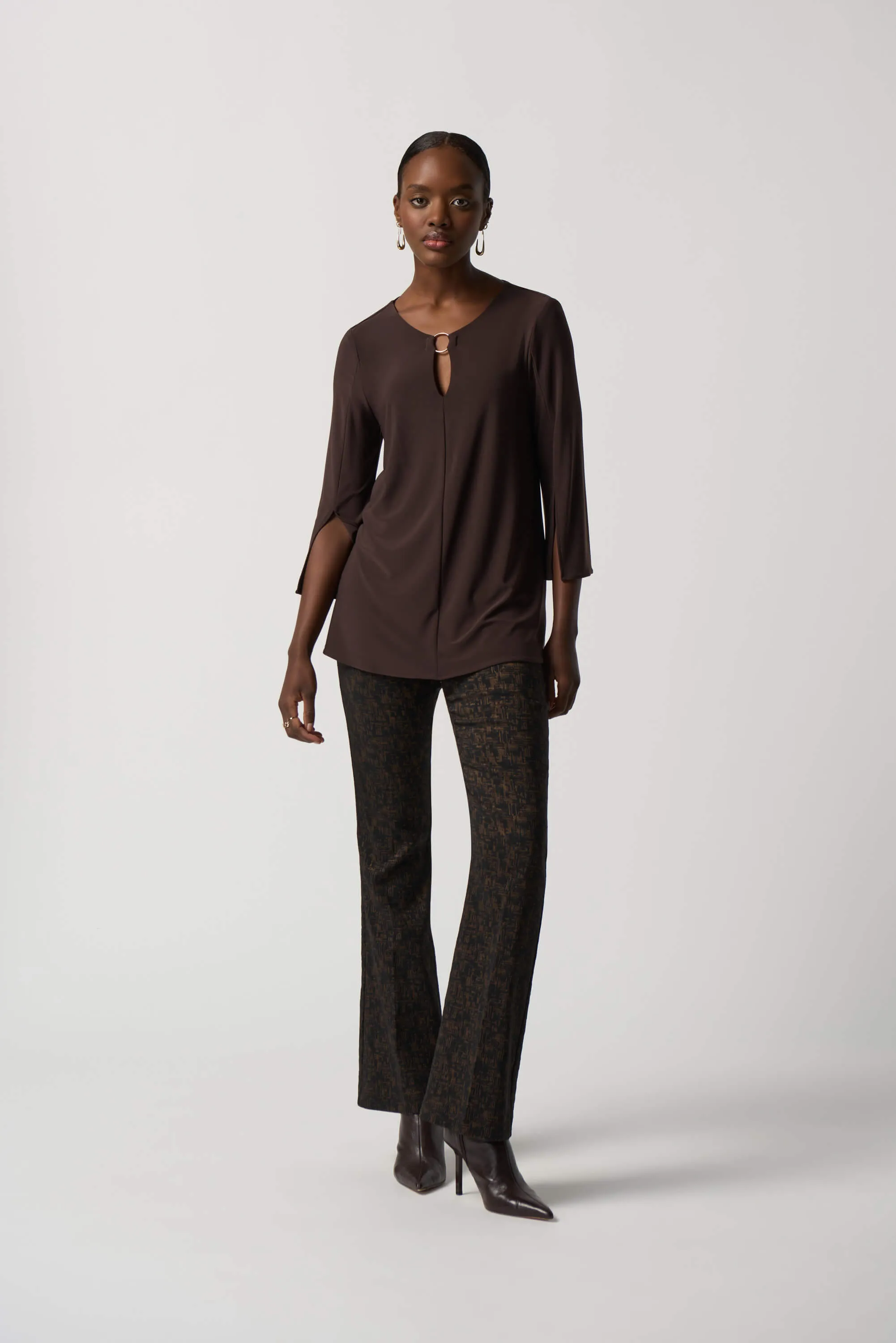 Cafe Society Top - Mocha/Blue 233253