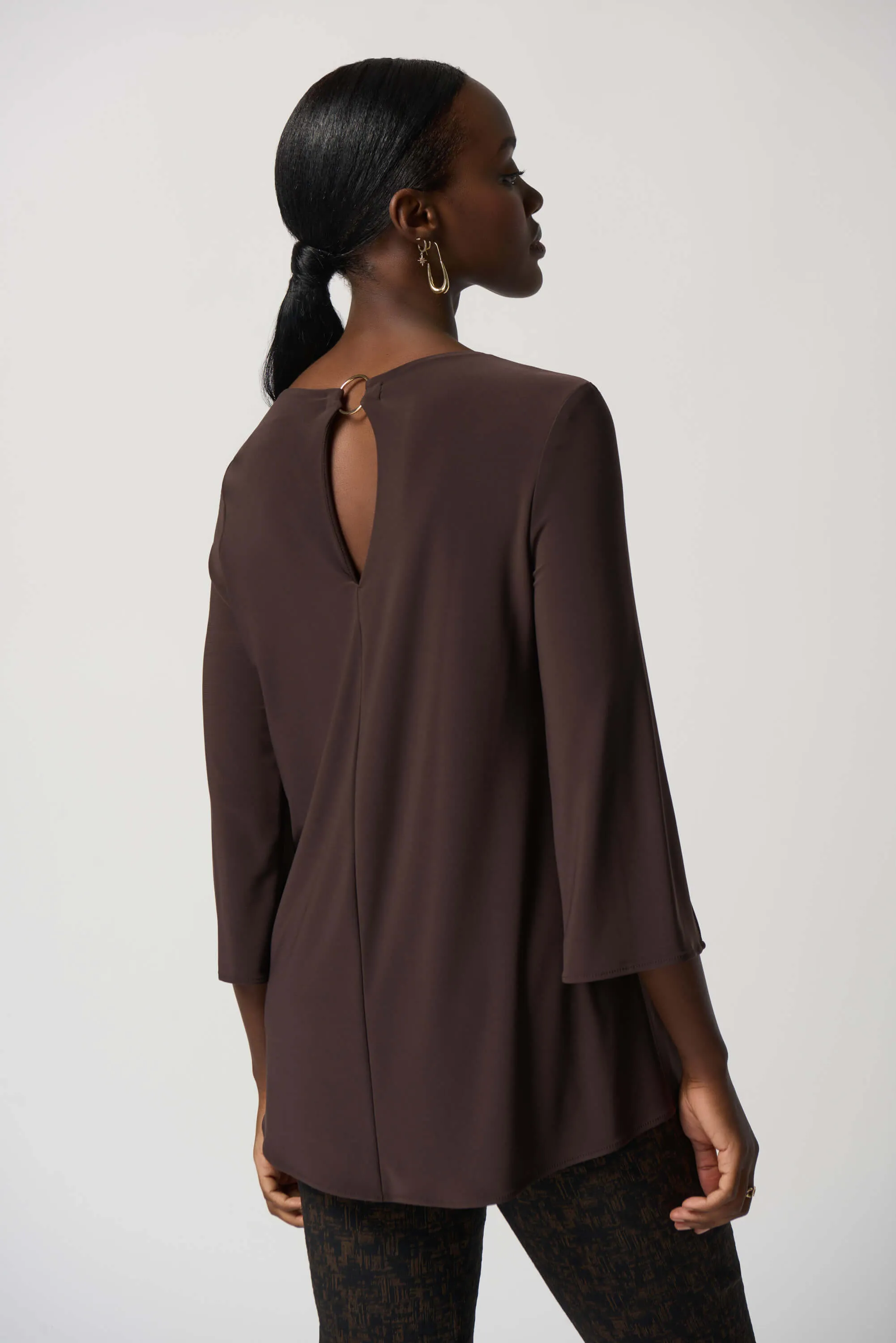 Cafe Society Top - Mocha/Blue 233253