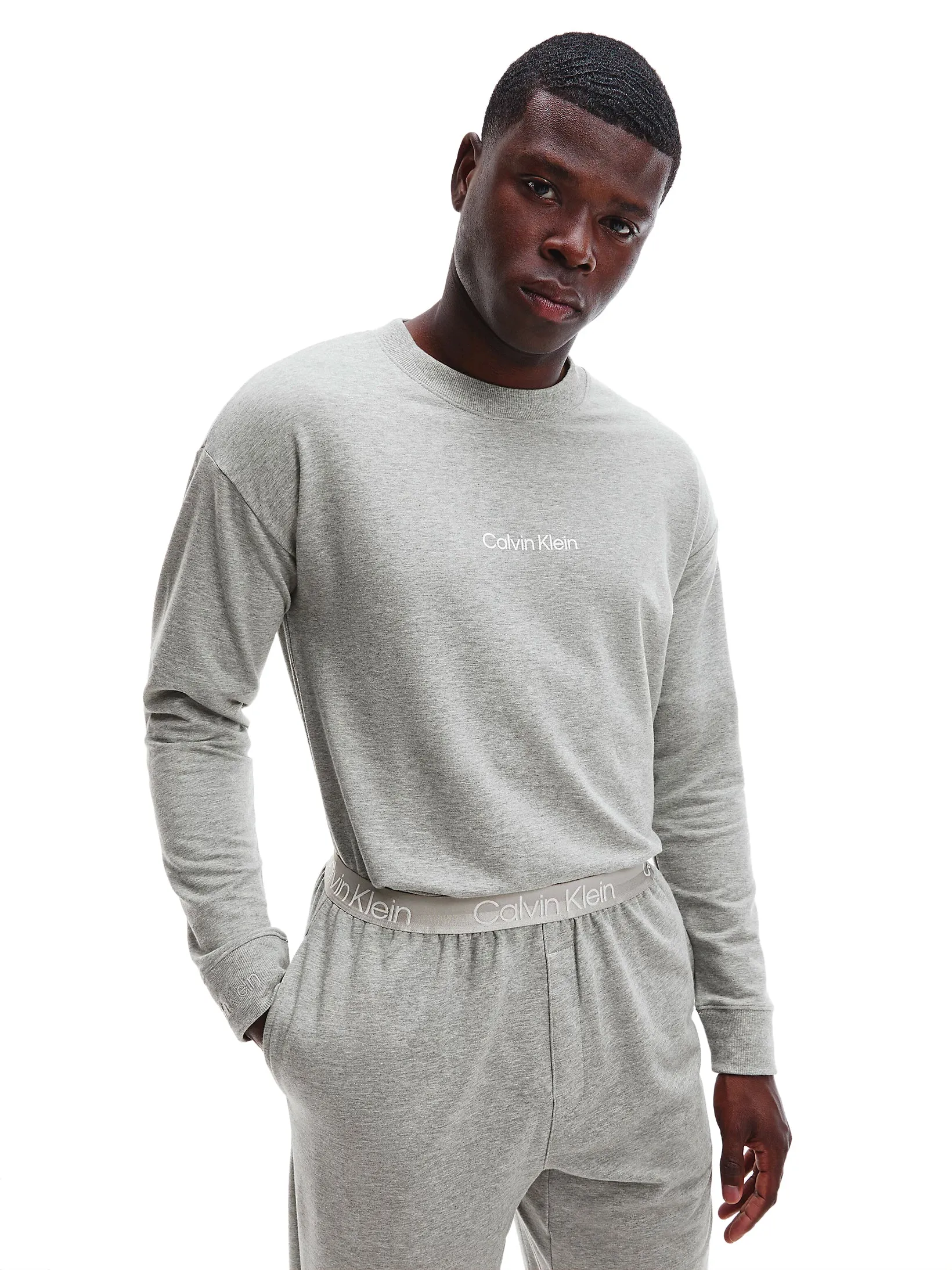 Calvin Klein Mens Lounge Crew Neck Sweatshirt - Modern Structure