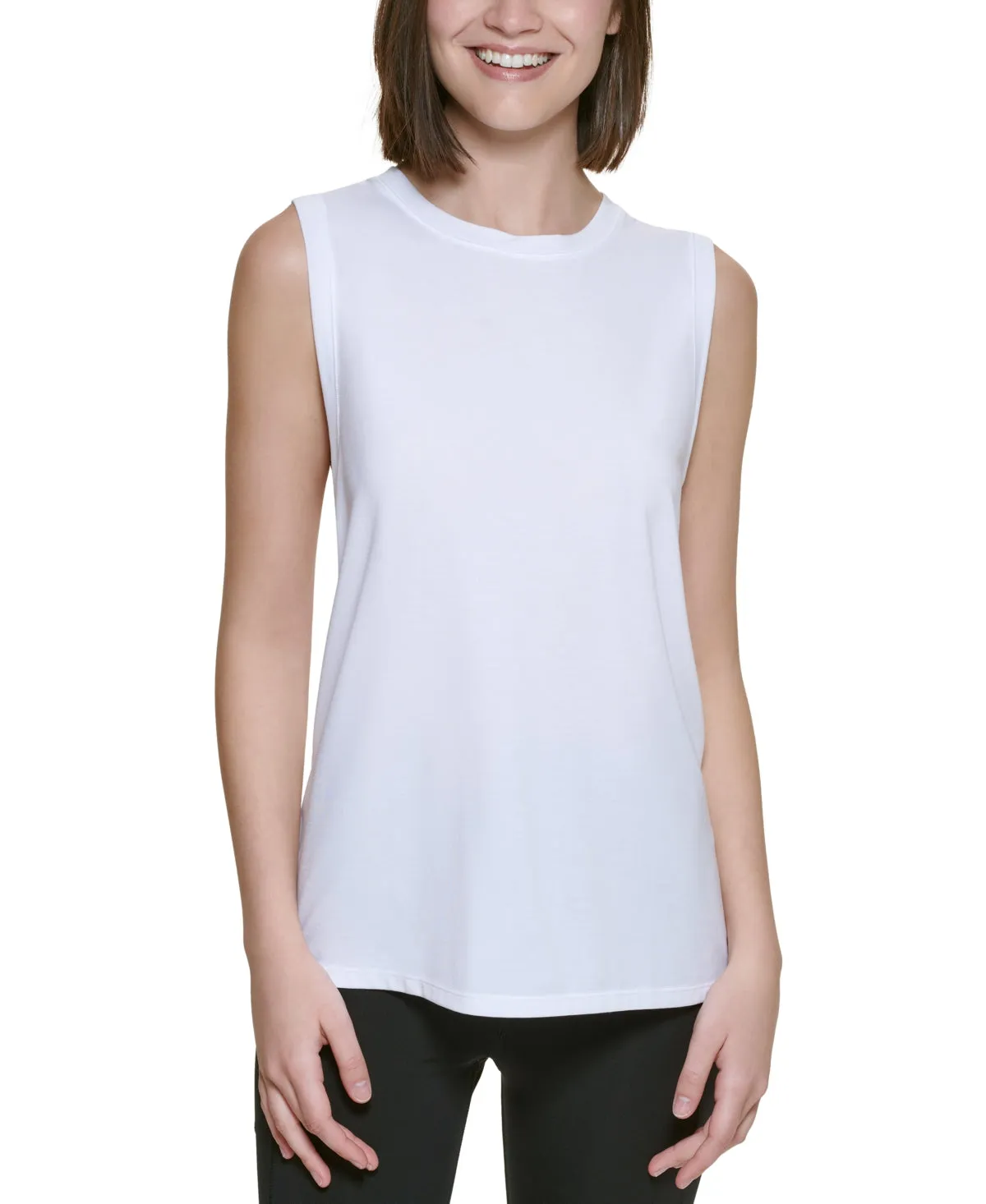 Calvin Klein Performance Women's Dropped Armhole Tank (White, L)