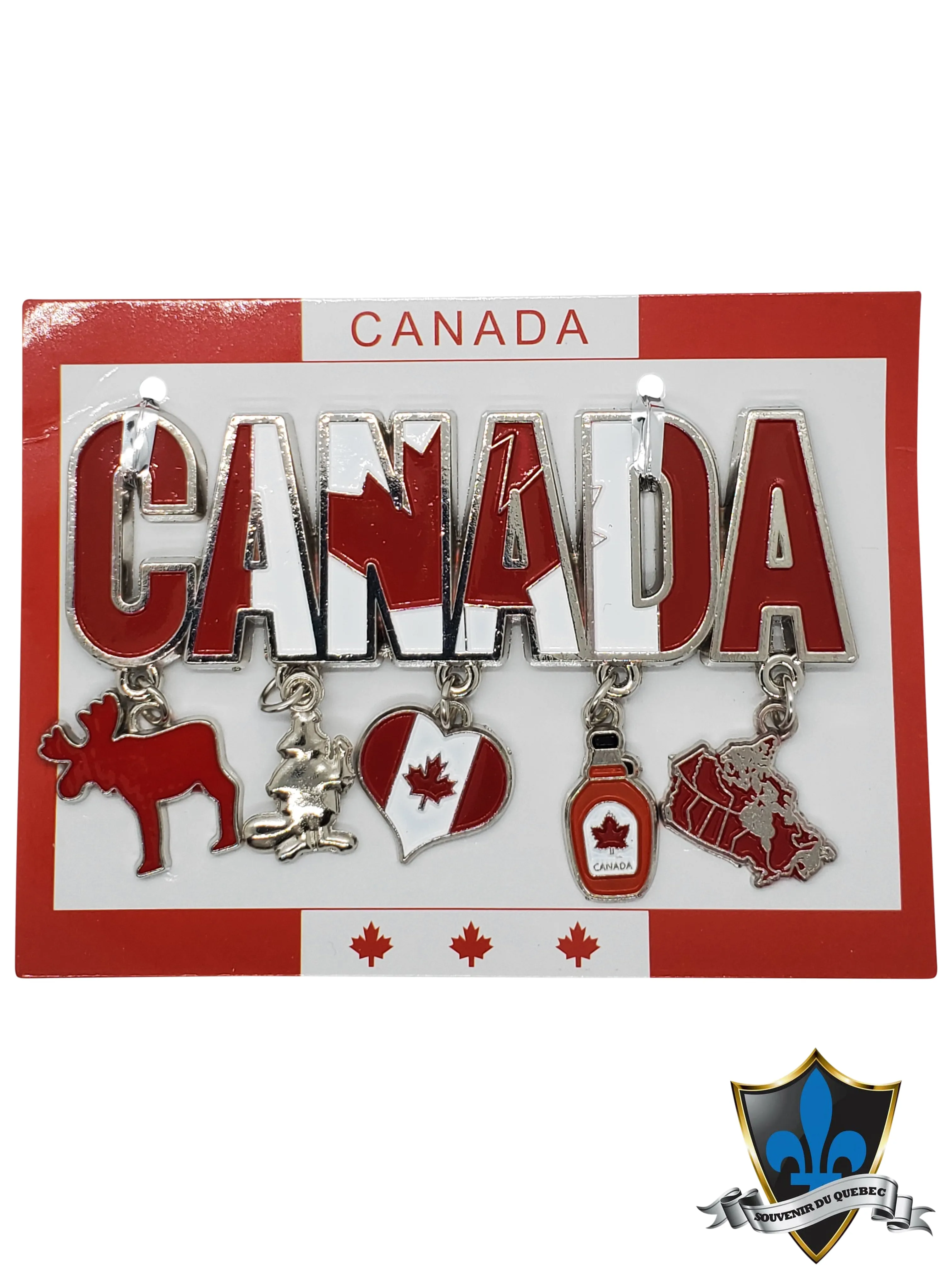 Canada Magnet with 5 Canadian Charms maple syrup