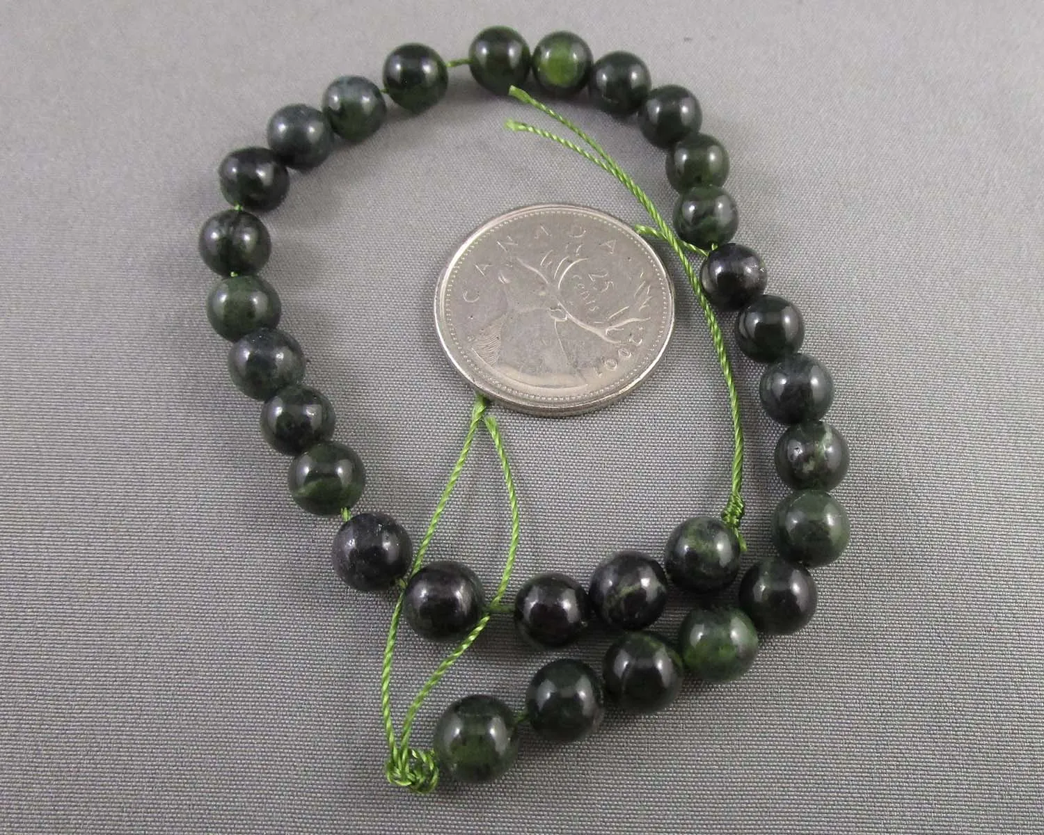 Canadian Nephrite Jade Bead Strand Various Sizes