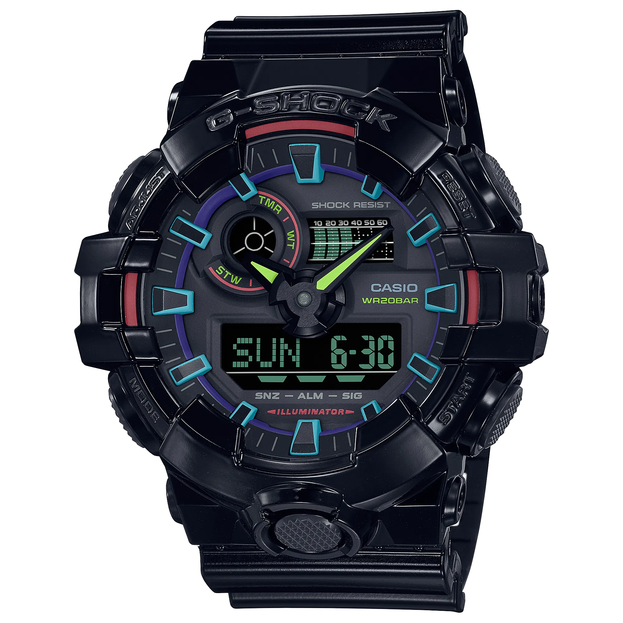 CASIO G-Shock ANALOG-DIGITAL GA-700 SERIES (GA-700RGB-1A)