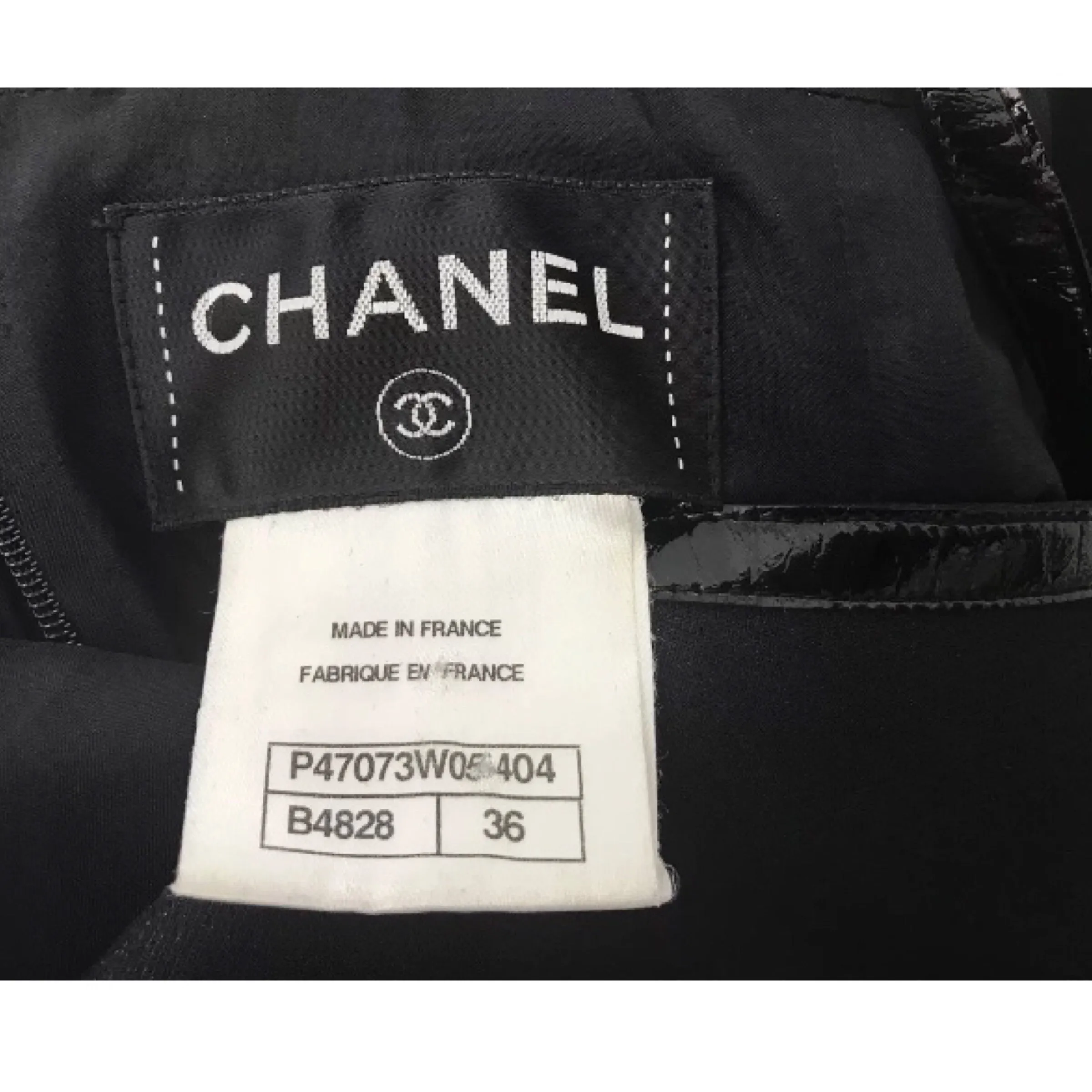 Chanel Black A-Line Metallic Dress With Patent Leather Straps Size US6 | FR36