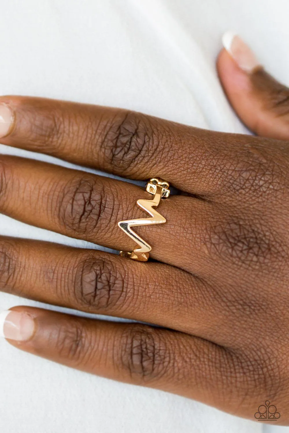 Check My Pulse Gold Ring - Paparazzi Accessories