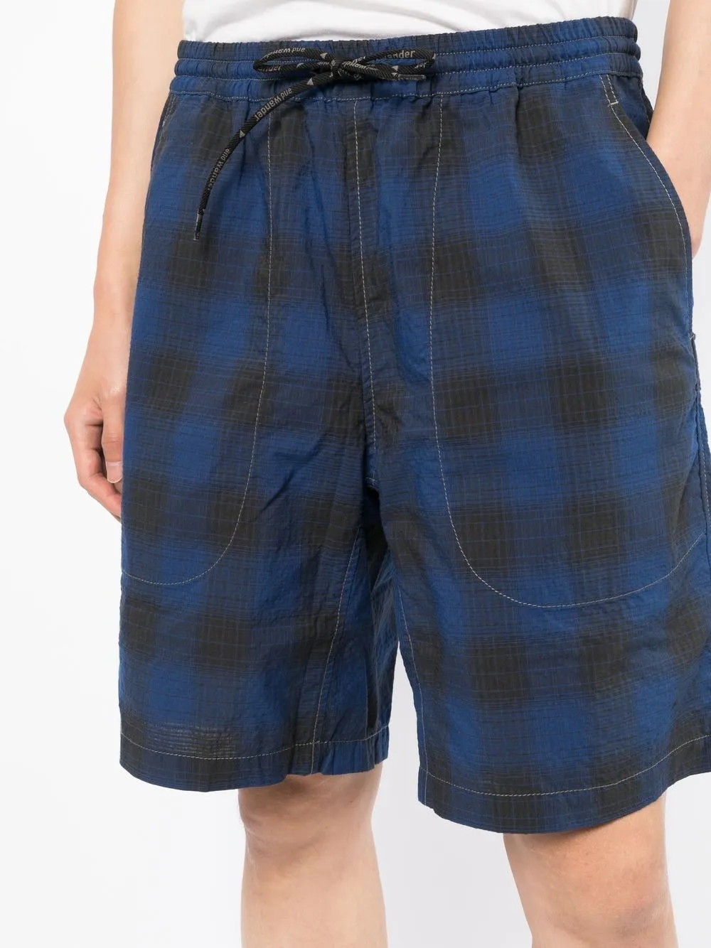 Check-Print Track Shorts