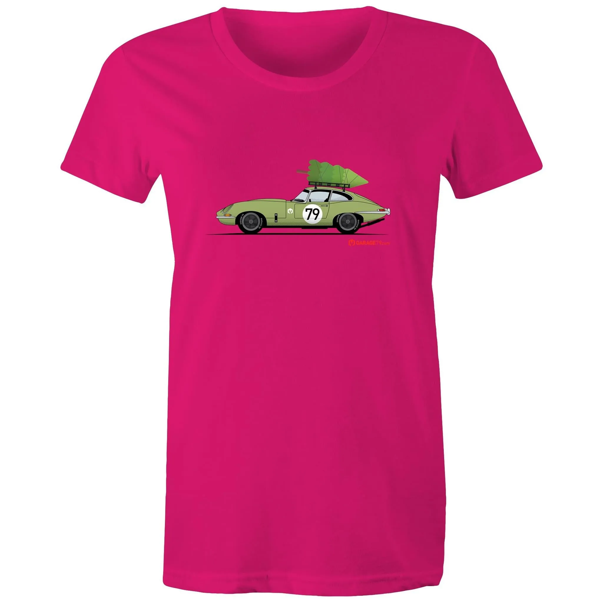 Christmas Jaguar E-Type Series Women's Maple Tee