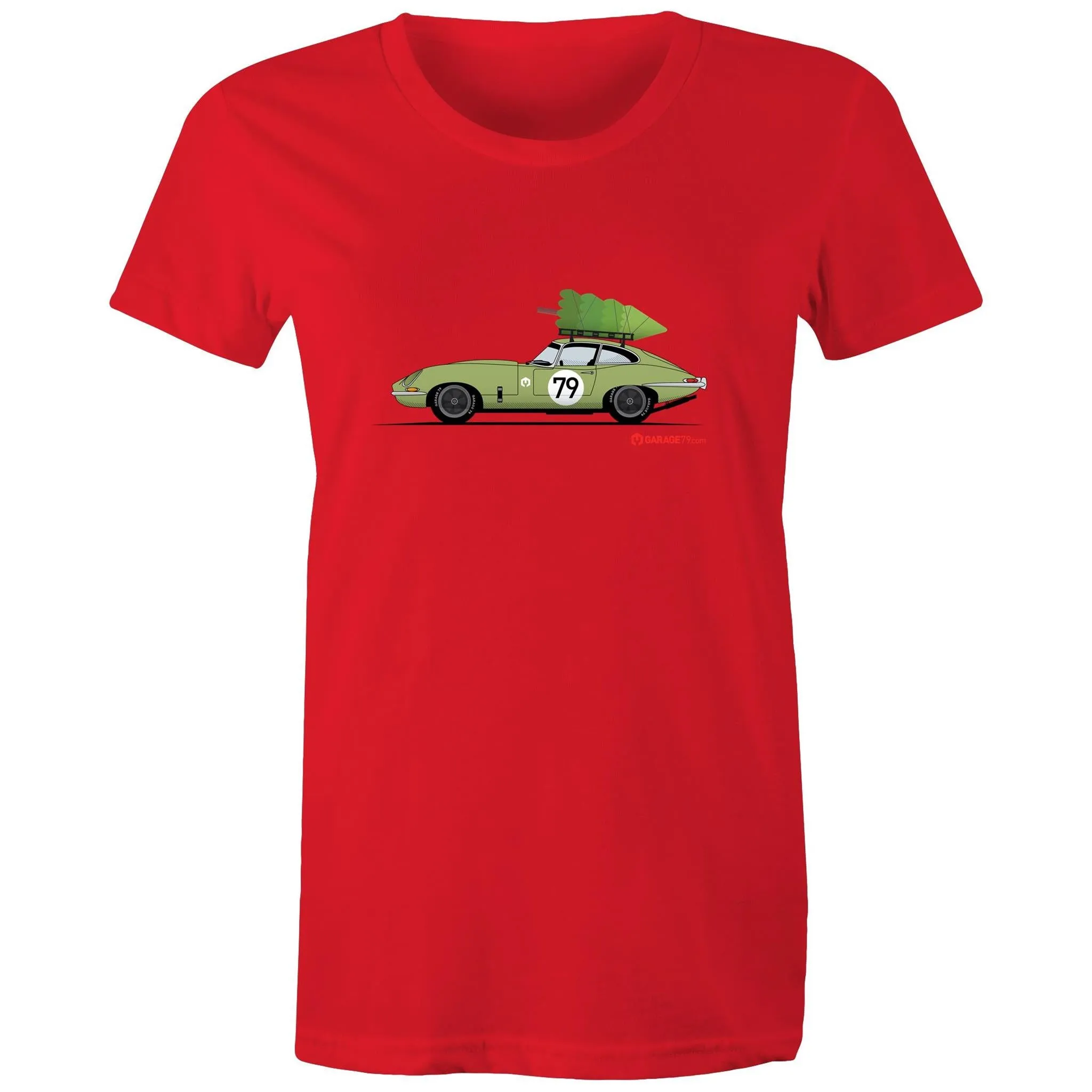 Christmas Jaguar E-Type Series Women's Maple Tee