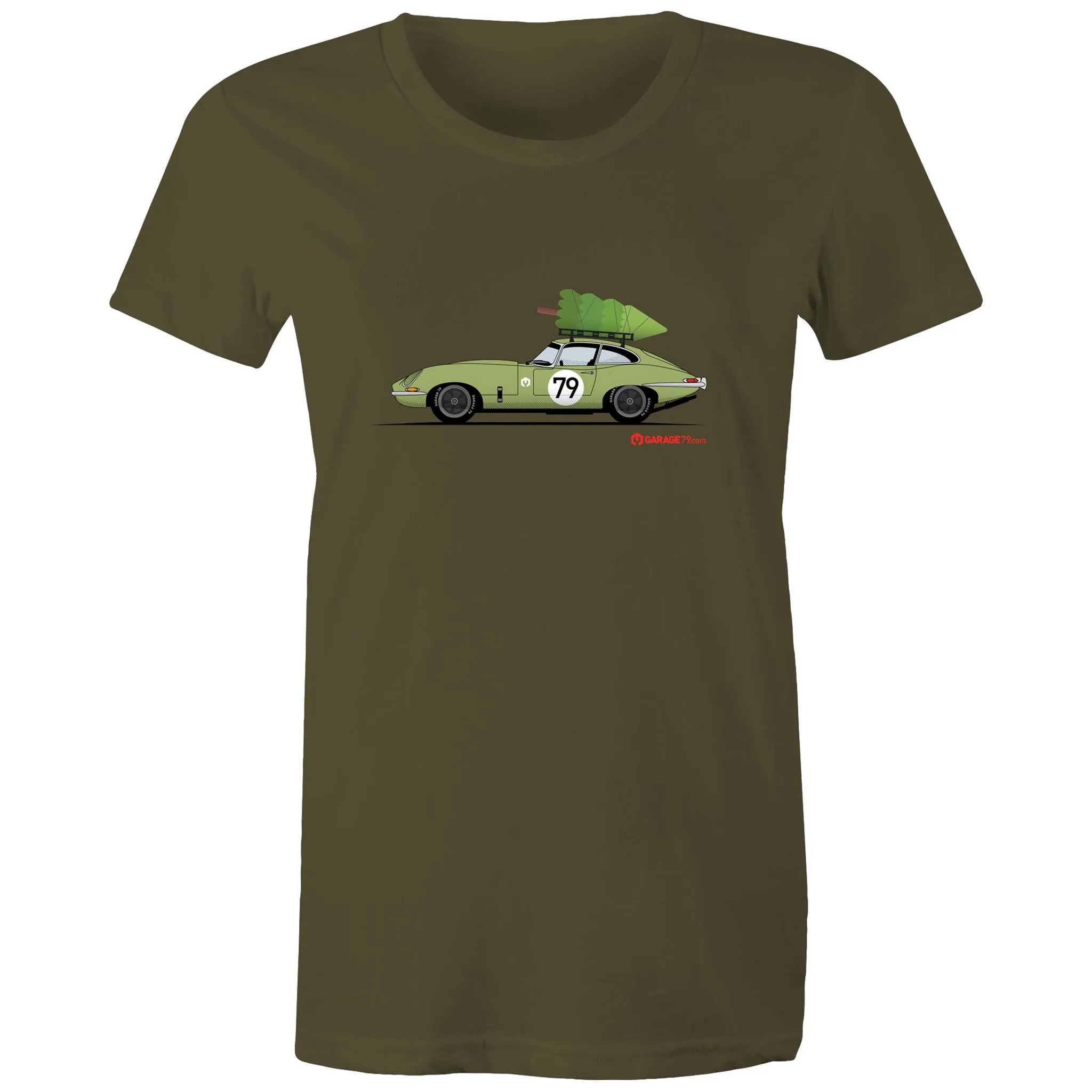 Christmas Jaguar E-Type Series Women's Maple Tee