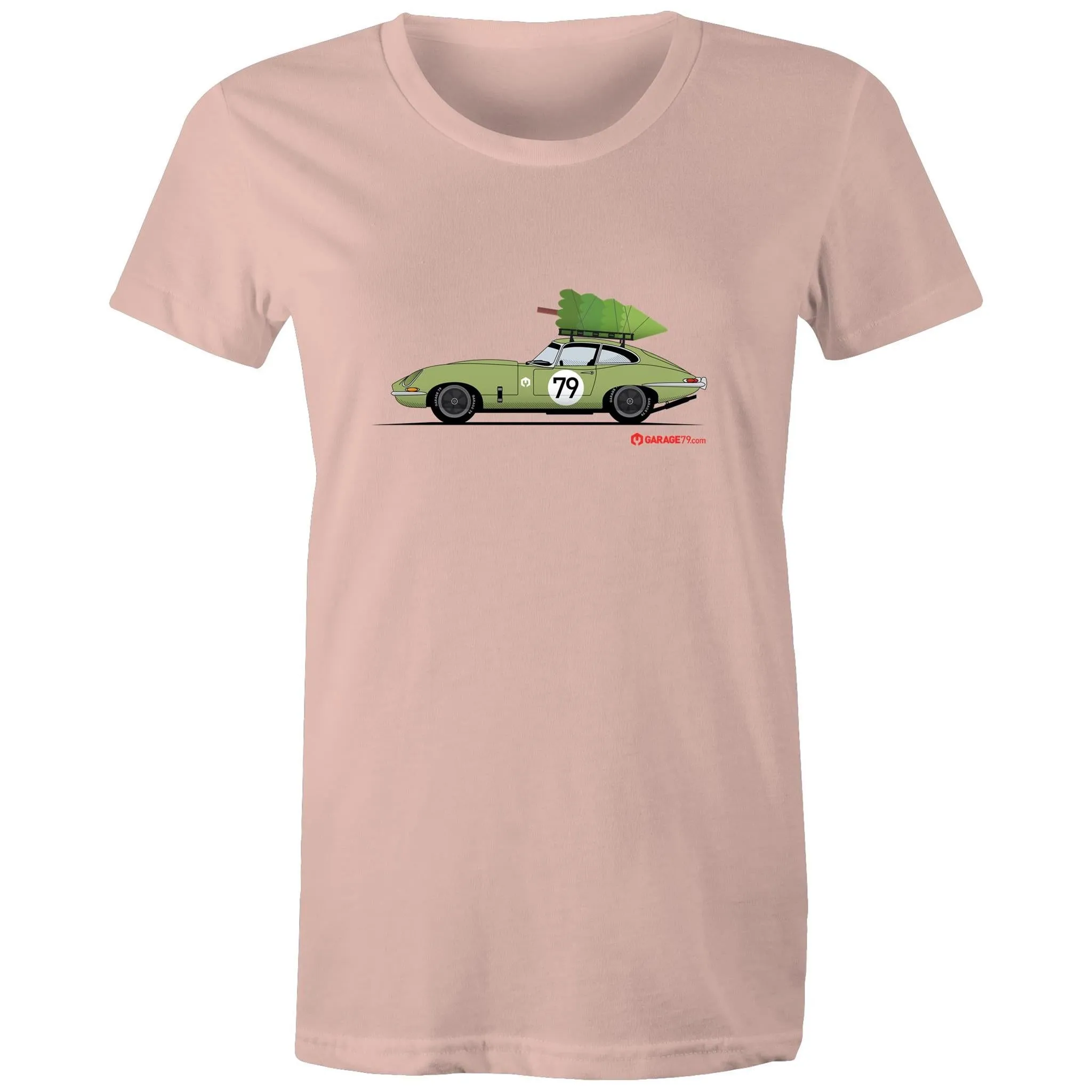 Christmas Jaguar E-Type Series Women's Maple Tee