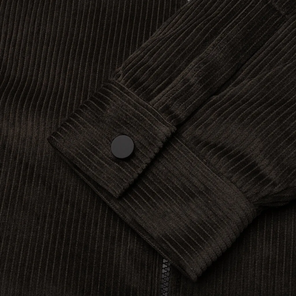 Corduroy Shirt Jacket - Off Black